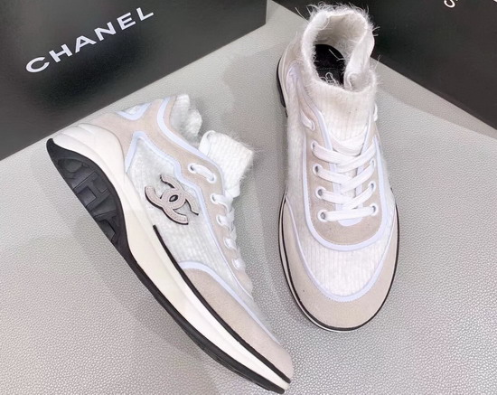 Chanel Sneakers Fabric Suede Calfskin and TPU White G35202