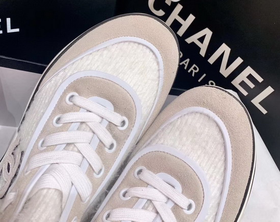 Chanel Sneakers Fabric Suede Calfskin and TPU White G35202