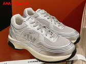 Chanel Sneakers Fabric and Laminated Light Gray and Silver Ref G39792 Replica