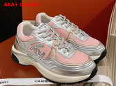 Chanel Sneakers Fabric and Laminated Pink and Silver Ref G39792 Replica