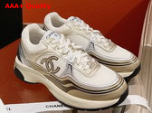 Chanel Sneakers Fabric and Laminated White Gold and Silver Ref G39792 Replica