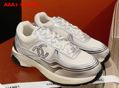 Chanel Sneakers Fabric and Laminated White and Silver Ref G39792 Replica