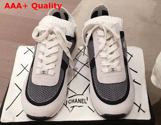 Chanel Sneakers Fabric and Suede Calfskin White and Black G36258 Replica