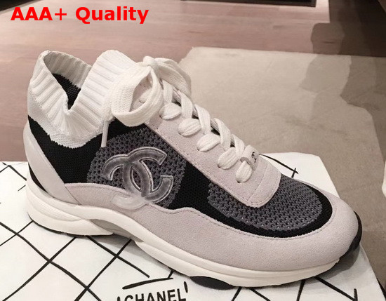 Chanel Sneakers Fabric and Suede Calfskin White and Black G36258 Replica