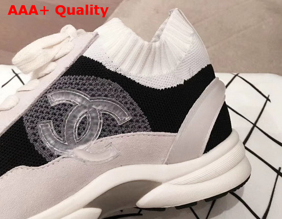 Chanel Sneakers Fabric and Suede Calfskin White and Black G36258 Replica