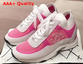 Chanel Sneakers Fabric and Suede Calfskin White and Pink G36258 Replica