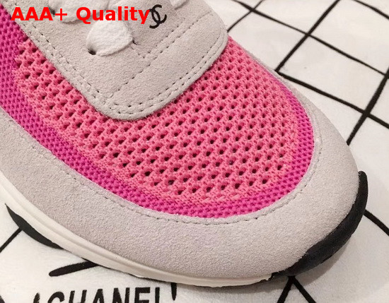 Chanel Sneakers Fabric and Suede Calfskin White and Pink G36258 Replica