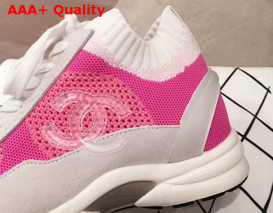 Chanel Sneakers Fabric and Suede Calfskin White and Pink G36258 Replica