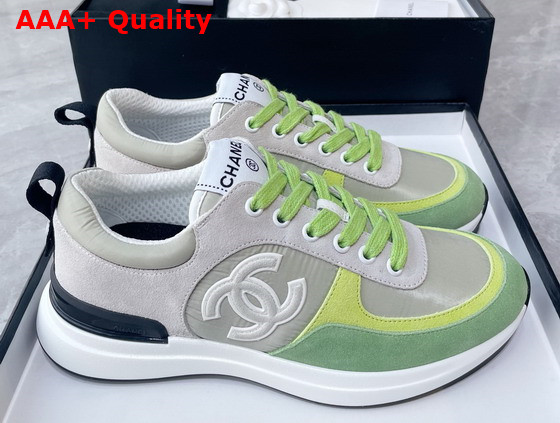 Chanel Sneakers Grey Nylon and Suede Calfskin Replica