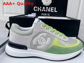 Chanel Sneakers Grey Nylon and Suede Calfskin Replica