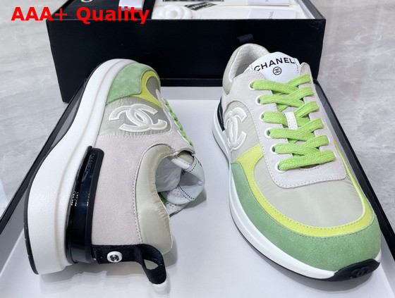 Chanel Sneakers Grey Nylon and Suede Calfskin Replica