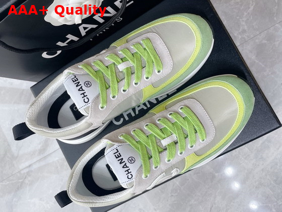 Chanel Sneakers Grey Nylon and Suede Calfskin Replica