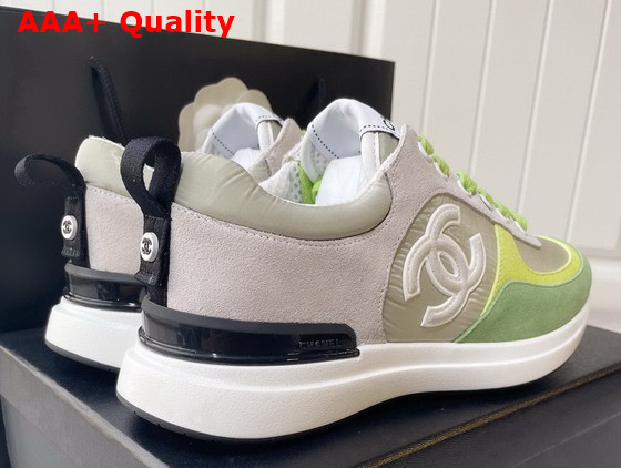 Chanel Sneakers Grey Nylon and Suede Calfskin Replica