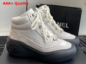 Chanel Sneakers Ivory Wool and Suede Calfskin G45337 Replica