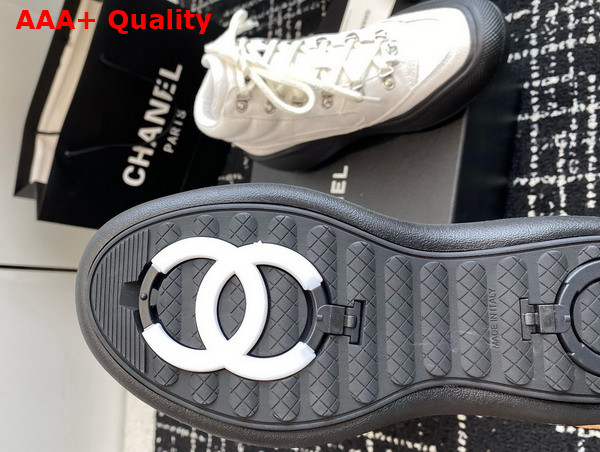 Chanel Sneakers Ivory Wool and Suede Calfskin G45337 Replica