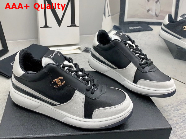 Chanel Sneakers Lambskin and Suede Calfskin Black and Gray G45212 Replica