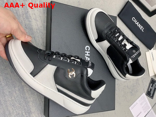 Chanel Sneakers Lambskin and Suede Calfskin Black and Gray G45212 Replica