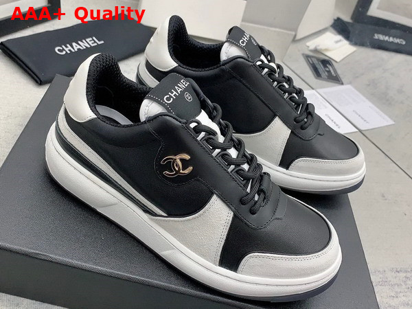 Chanel Sneakers Lambskin and Suede Calfskin Black and Gray G45212 Replica