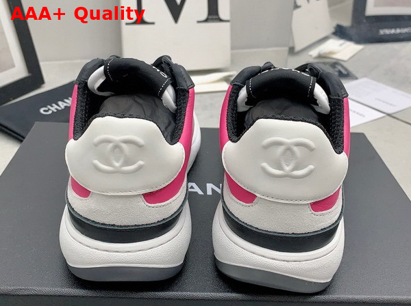 Chanel Sneakers Lambskin and Suede Calfskin Dark Pink Gray and Black G45212 Replica