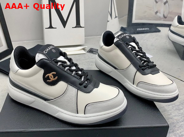 Chanel Sneakers Lambskin and Suede Calfskin Gray and Black G45212 Replica