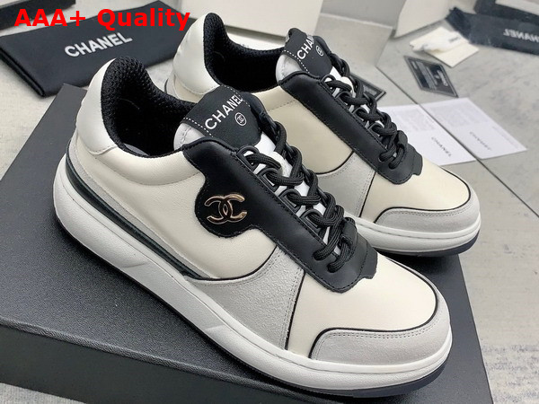 Chanel Sneakers Lambskin and Suede Calfskin Gray and Black G45212 Replica