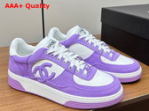 Chanel Sneakers Light Purple and White Canvas Replica