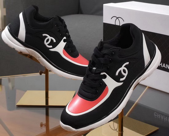 Chanel Sneakers Lycra Black and Coral G34765