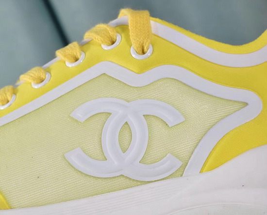 Chanel Sneakers Mesh and Lycra Yellow and Beige G34763