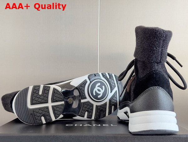 Chanel Sneakers Suede Calfskin and Knit Black G45204 Replica