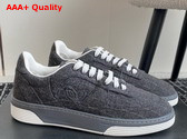 Chanel Sneakers Wool and Mixed Fibers Dark Gray and White G46011 Replica