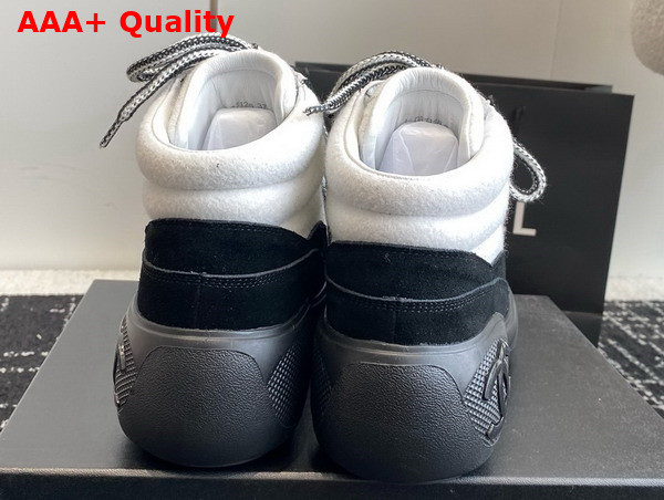 Chanel Sneakers Wool and Suede Calfskin Ivory and Black G45337 Replica