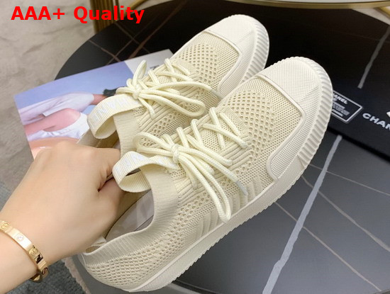 Chanel Sneakers in Beige Embroidered Mesh Replica