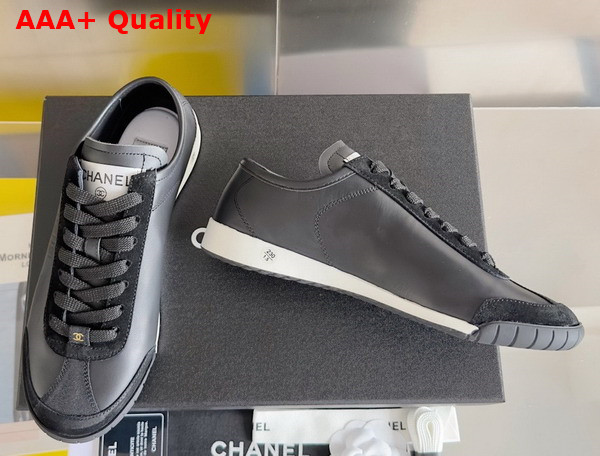 Chanel Sneakers in Black Calfskin and Suede Calfskin G45714 Replica