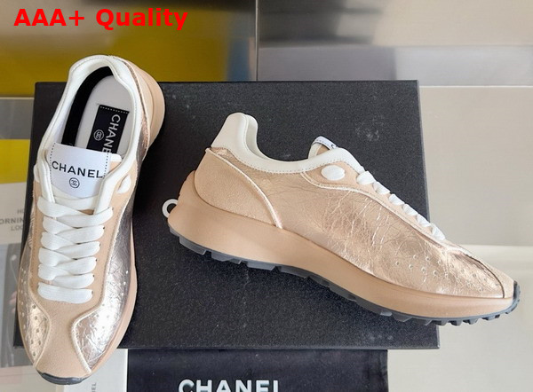 Chanel Sneakers in Gold Calfskin G46252 Replica