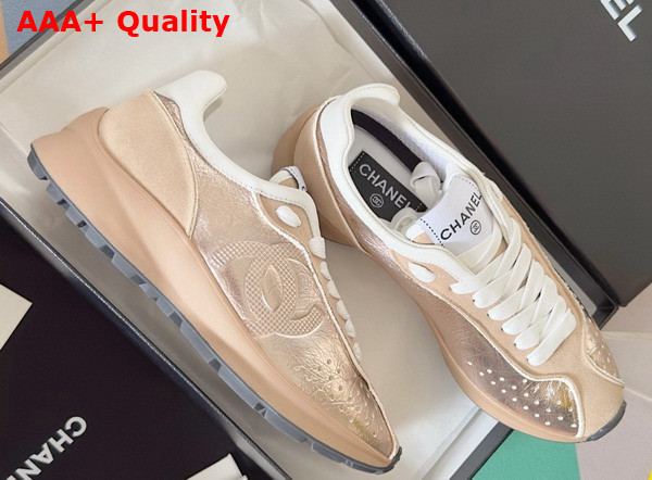 Chanel Sneakers in Gold Calfskin G46252 Replica