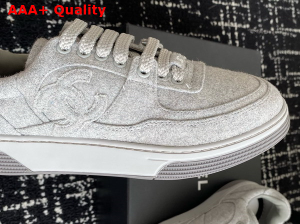 Chanel Sneakers in Light Gray Wool and Mixed Fibers G46011 Replica