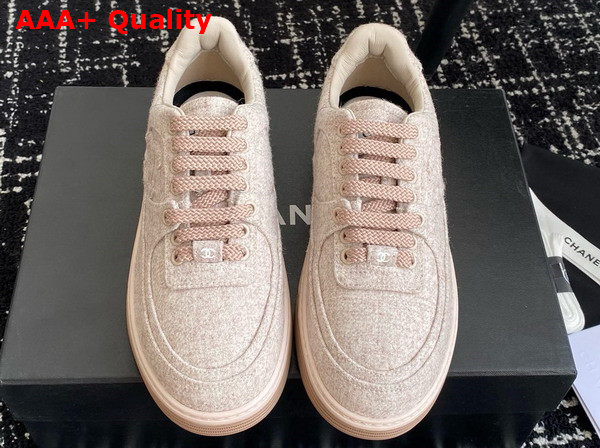 Chanel Sneakers in Light Pink Wool and Mixed Fibers G46011 Replica