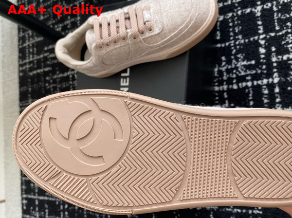 Chanel Sneakers in Light Pink Wool and Mixed Fibers G46011 Replica