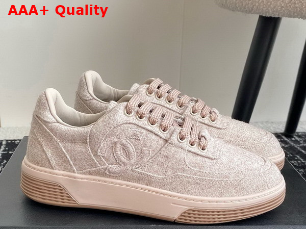 Chanel Sneakers in Light Pink Wool and Mixed Fibers G46011 Replica