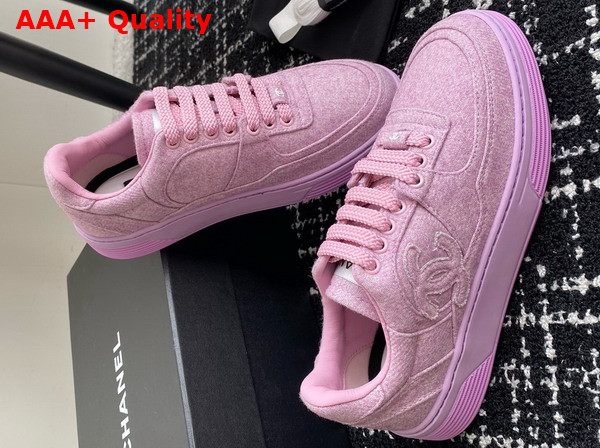 Chanel Sneakers in Light Purple Wool and Mixed Fibers G46011 Replica