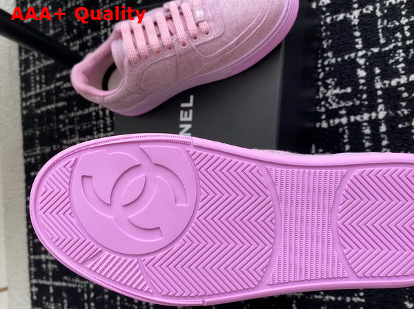 Chanel Sneakers in Light Purple Wool and Mixed Fibers G46011 Replica