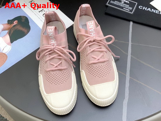 Chanel Sneakers in Pink Embroidered Mesh Replica