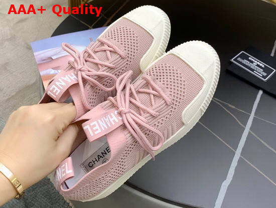 Chanel Sneakers in Pink Embroidered Mesh Replica