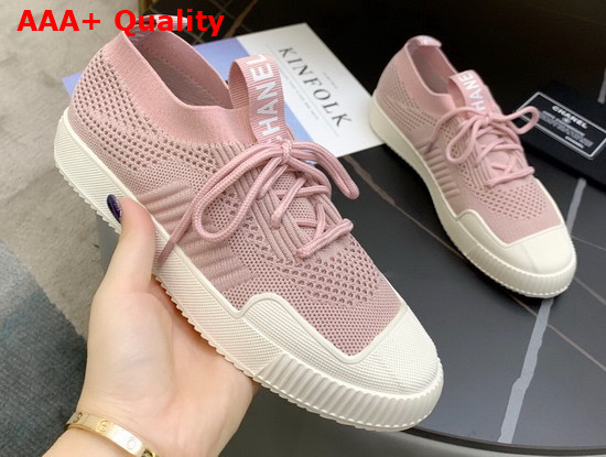 Chanel Sneakers in Pink Embroidered Mesh Replica