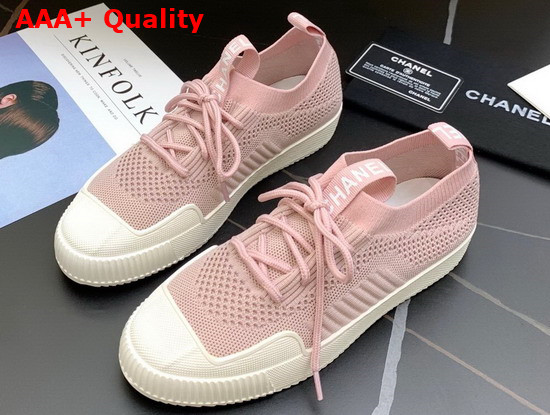 Chanel Sneakers in Pink Embroidered Mesh Replica