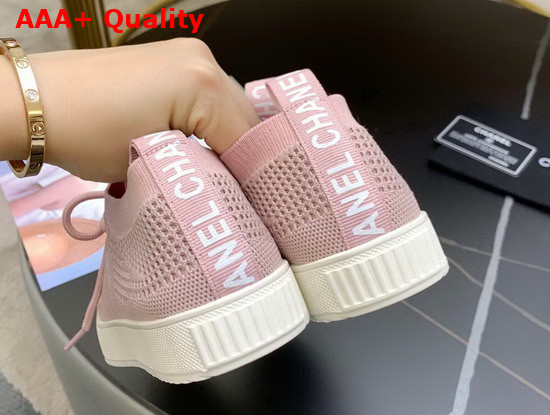 Chanel Sneakers in Pink Embroidered Mesh Replica