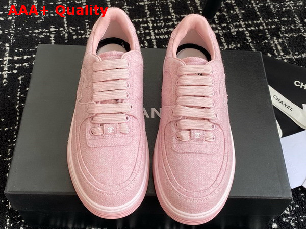 Chanel Sneakers in Pink Wool and Mixed Fibers G46011 Replica