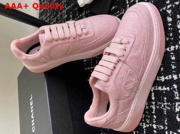 Chanel Sneakers in Pink Wool and Mixed Fibers G46011 Replica