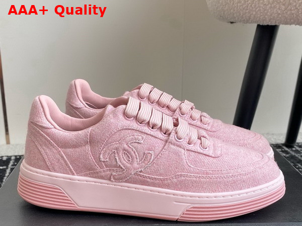 Chanel Sneakers in Pink Wool and Mixed Fibers G46011 Replica