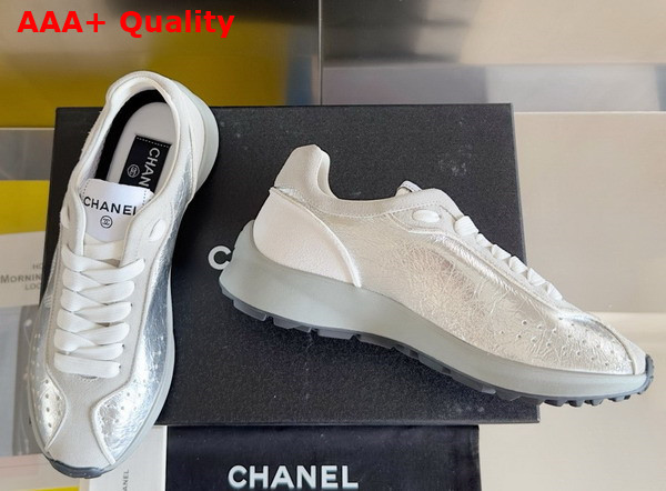 Chanel Sneakers in Silver Calfskin G46252 Replica